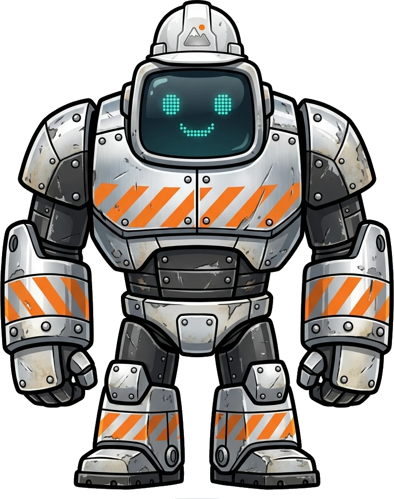 Steelworker, the Summit robot mascot